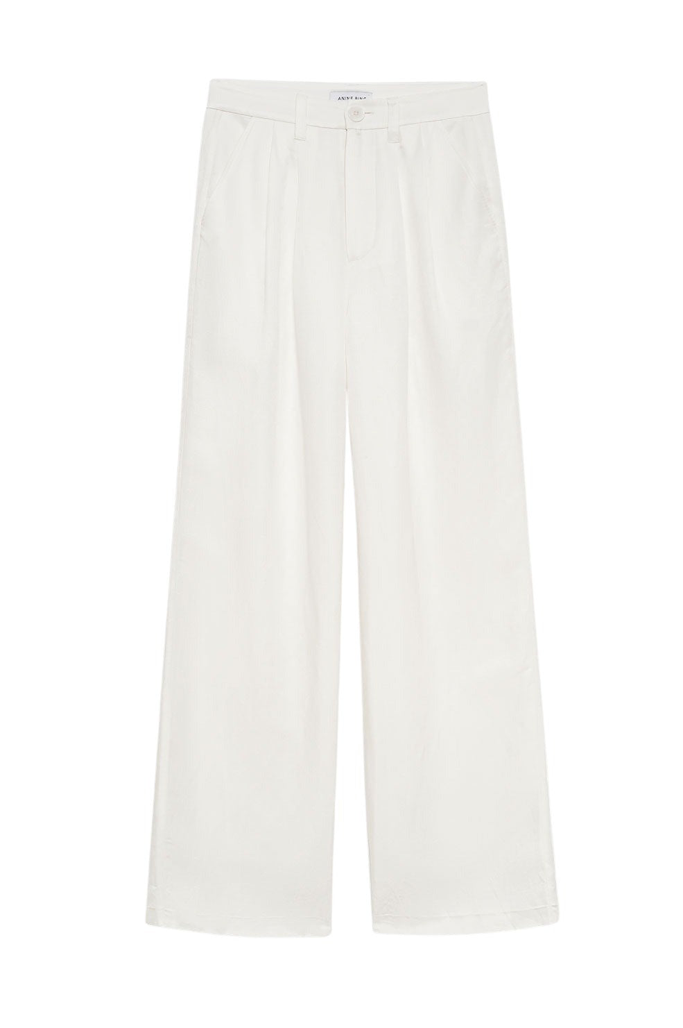 Carrie high-waisted trousers in linen blend - White