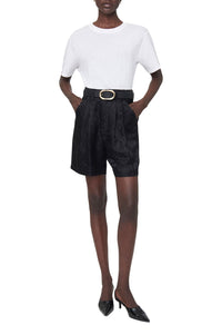 Carrie silk high waist shorts - Print