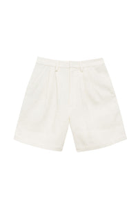 Carrie high-waisted shorts in linen - Off White