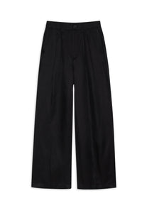 1qty RELIQUAT 95€ / CARRIE ANKLE PANT - BLACK LINEN BLEND