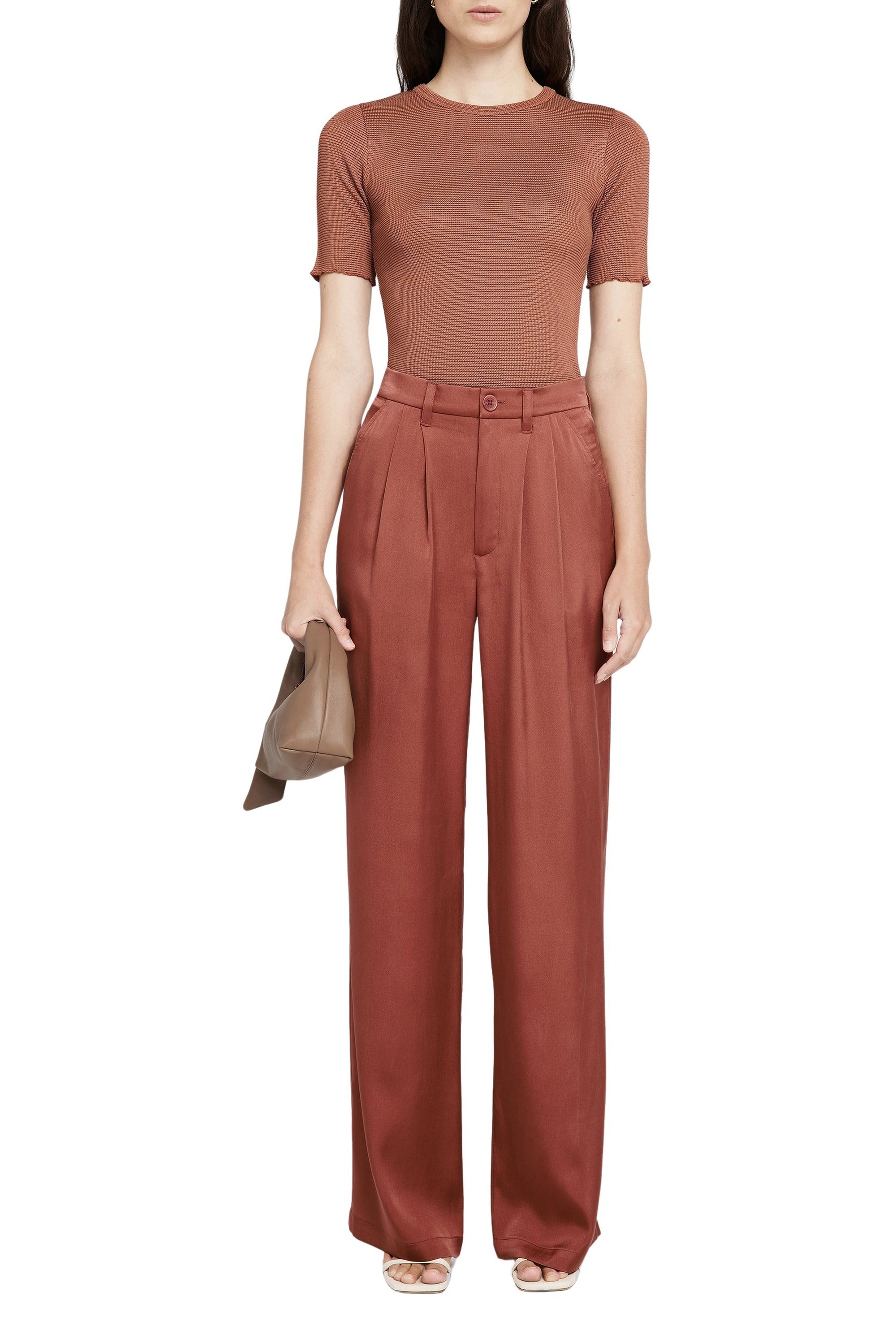 12qty NEW / CARRIE PANT - TERRACOTTA SILK