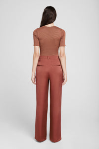 12qty NEW / CARRIE PANT - TERRACOTTA SILK