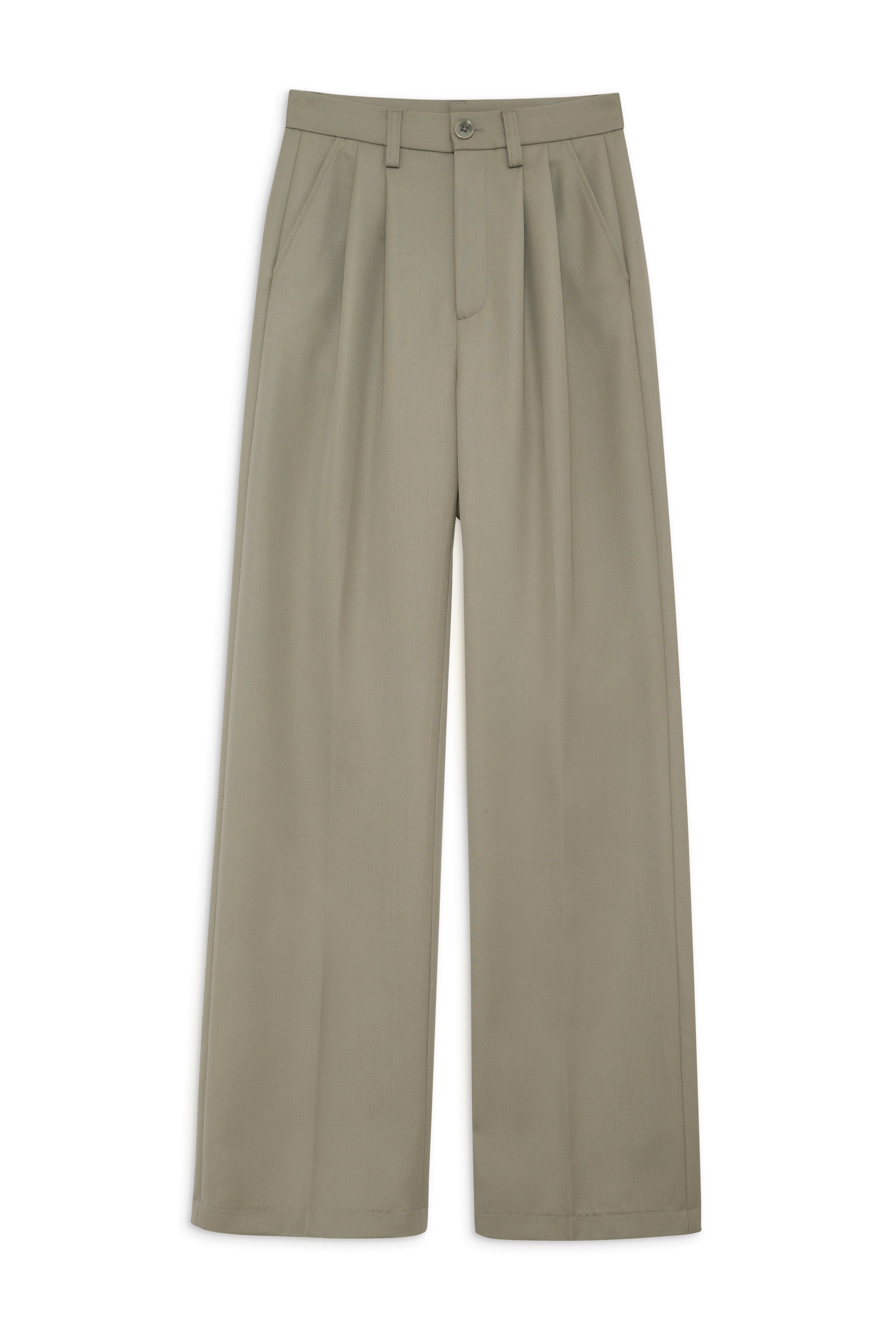 Carrie high-waisted trousers in wool - Green