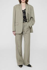 Carrie high-waisted trousers in wool - Green