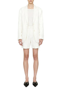 Carrie high-waisted shorts in linen - Off White