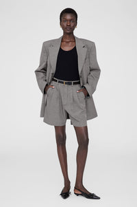 CARRIE SHORT - BLACK AND WHITE MINI HOUNDSTOOTH