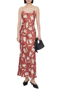 CHLOE DRESS - TERRACOTTA DAISY PRINT
