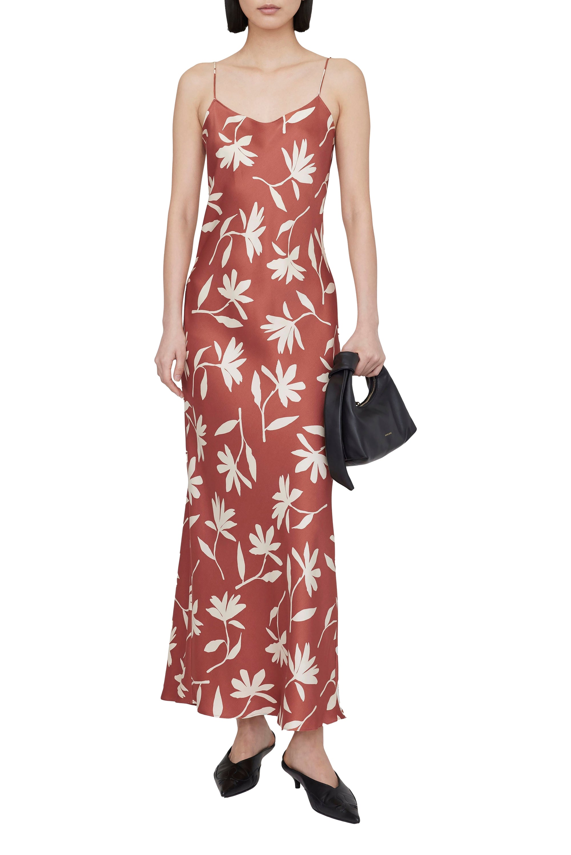 CHLOE DRESS - TERRACOTTA DAISY PRINT