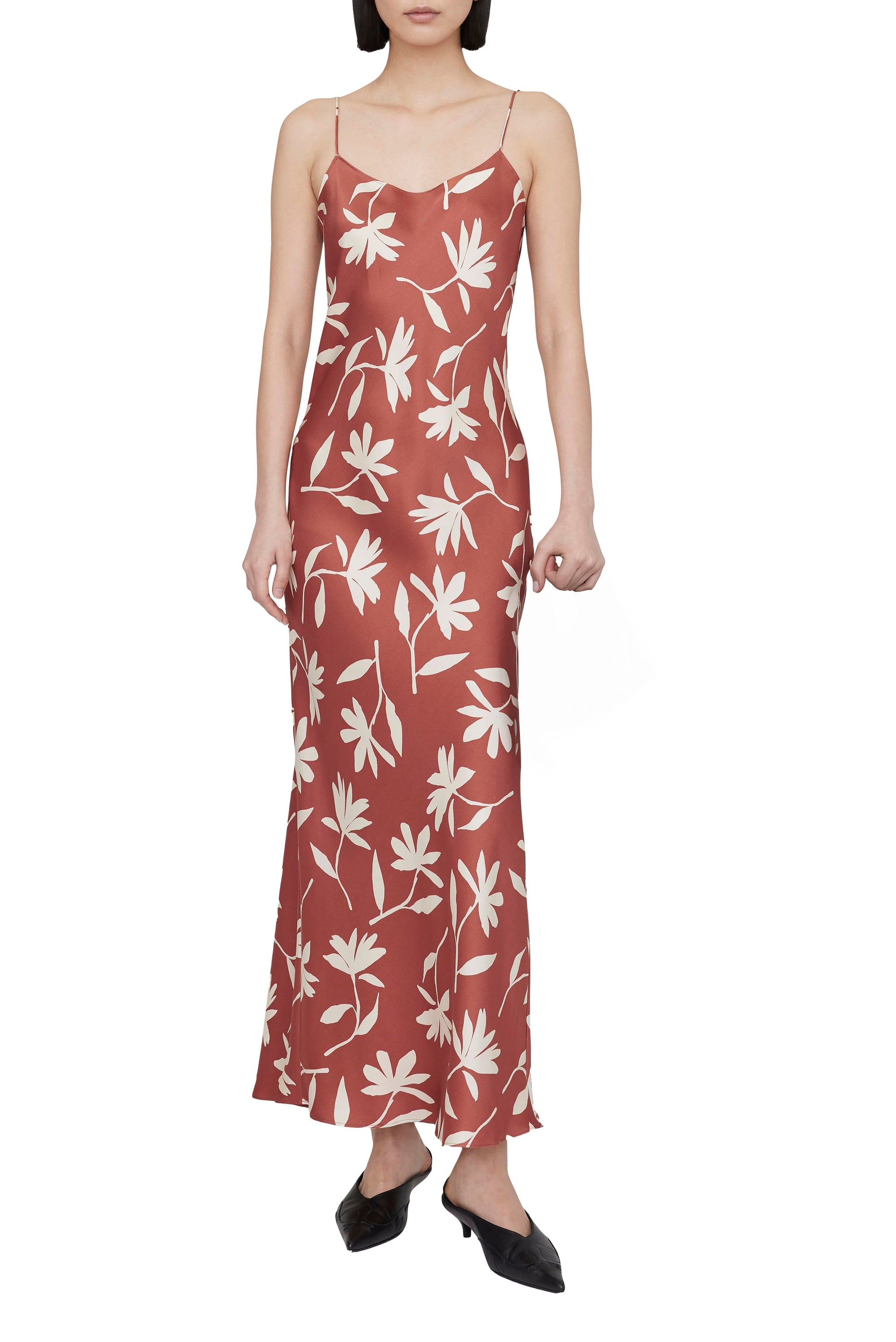 CHLOE DRESS - TERRACOTTA DAISY PRINT