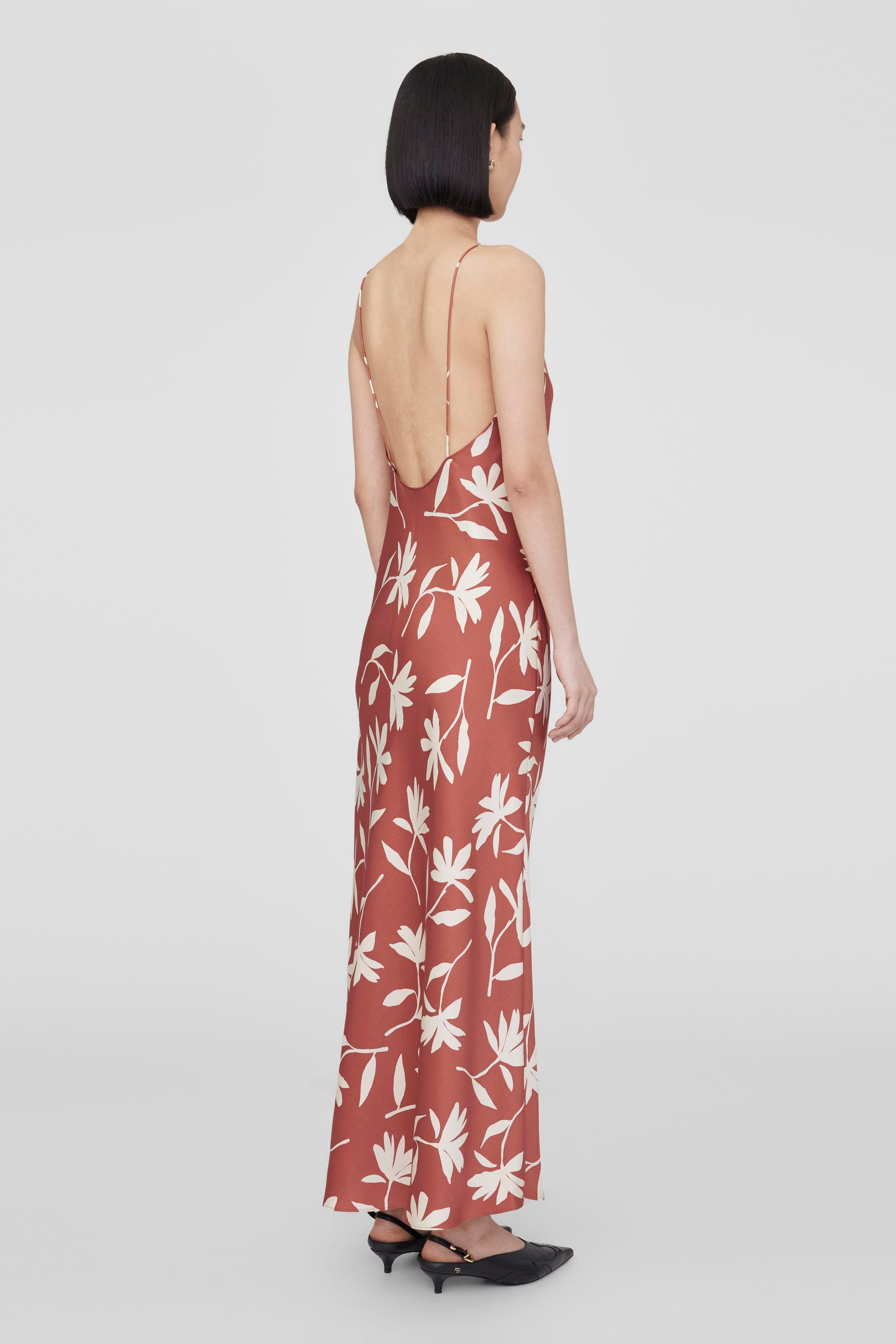 CHLOE DRESS - TERRACOTTA DAISY PRINT