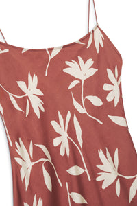 CHLOE DRESS - TERRACOTTA DAISY PRINT