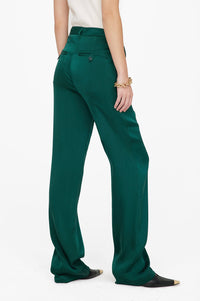 Classic silk mid-rise trousers - Emerald