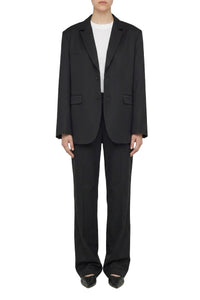 Classic wool mid-rise trousers - Black