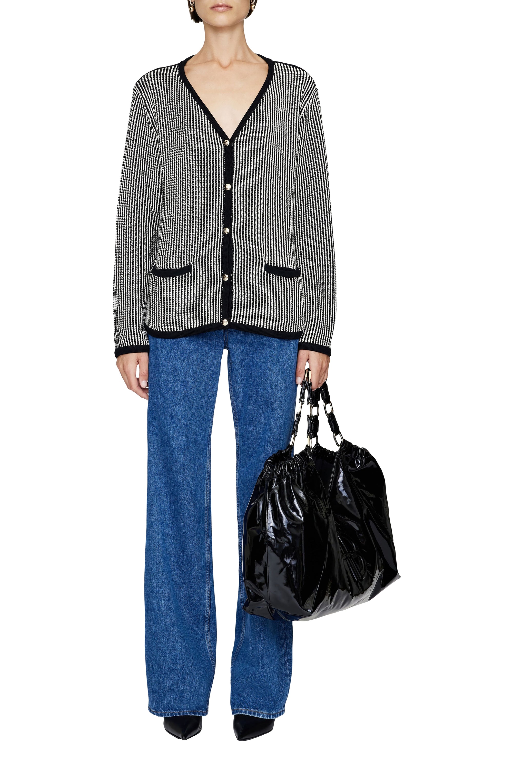 DAVE CARDIGAN - BLACK AND WHITE