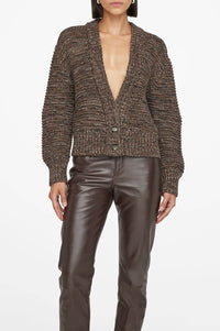 Cardigan Dayna en laine - Brown