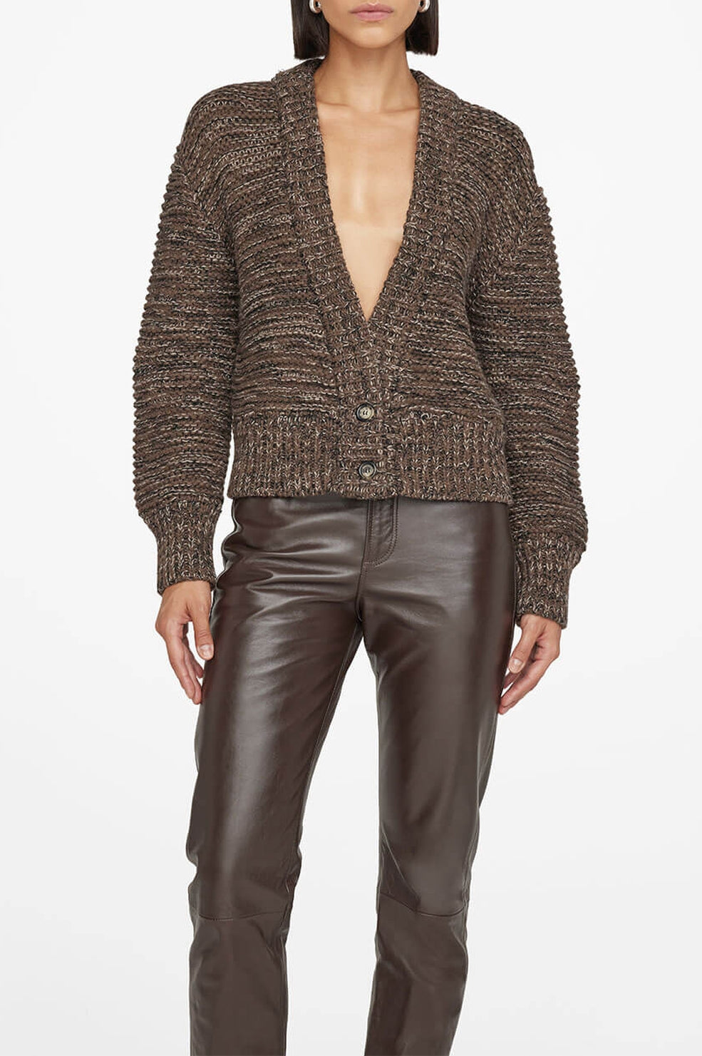 Cardigan Dayna en laine - Brown