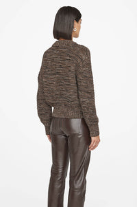DAYNA CARDIGAN - MARLED BROWN
