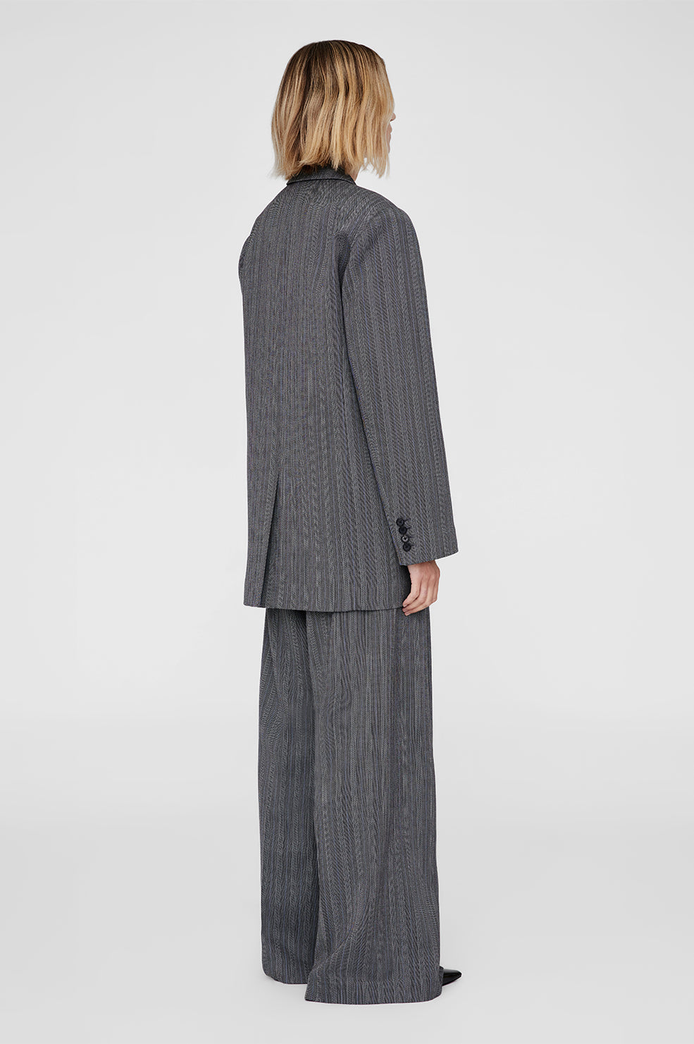 DECLAN BLAZER - BLACK AND GREY STRIPE
