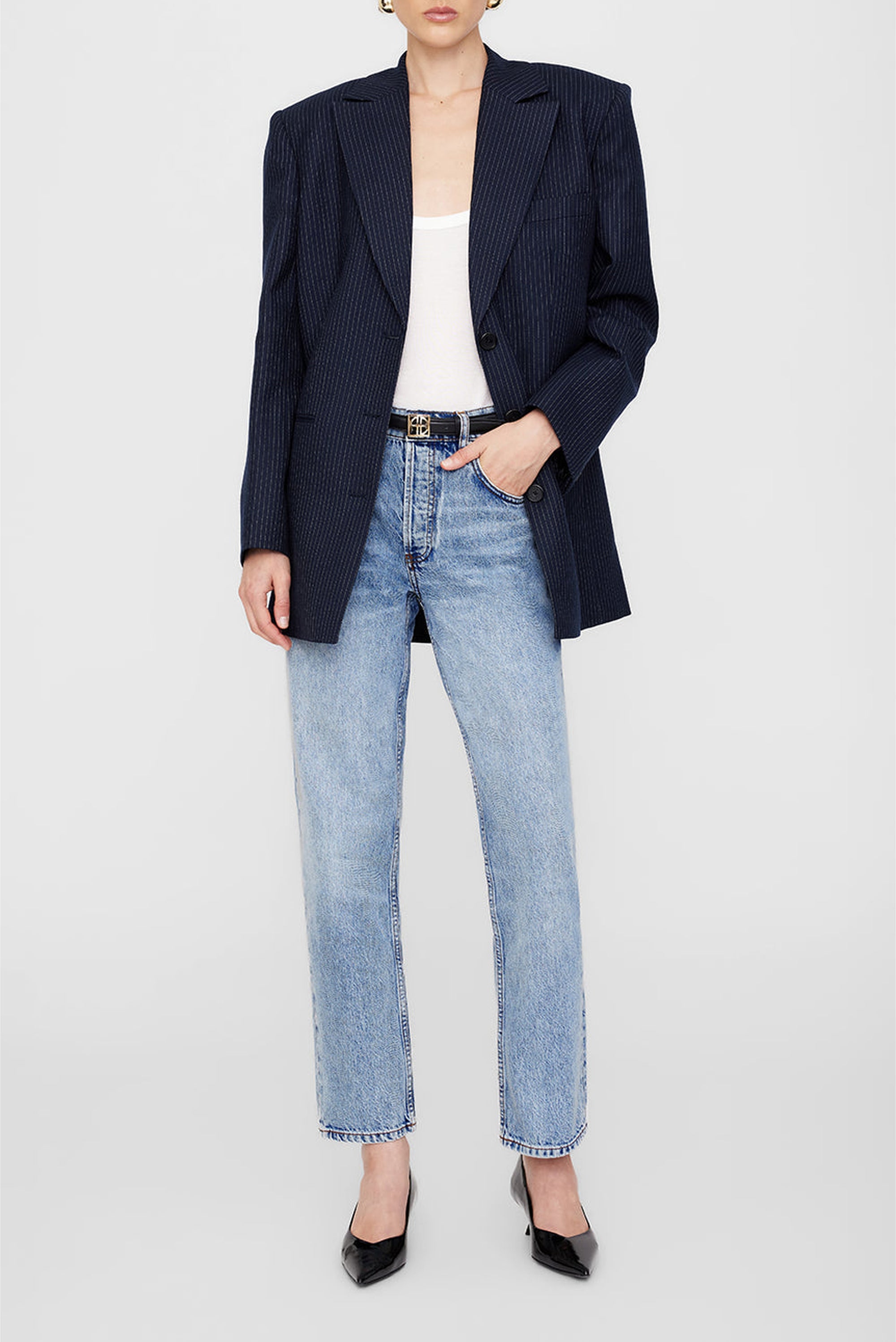 25qty NEW / DECLAN BLAZER - NAVY PINSTRIPE