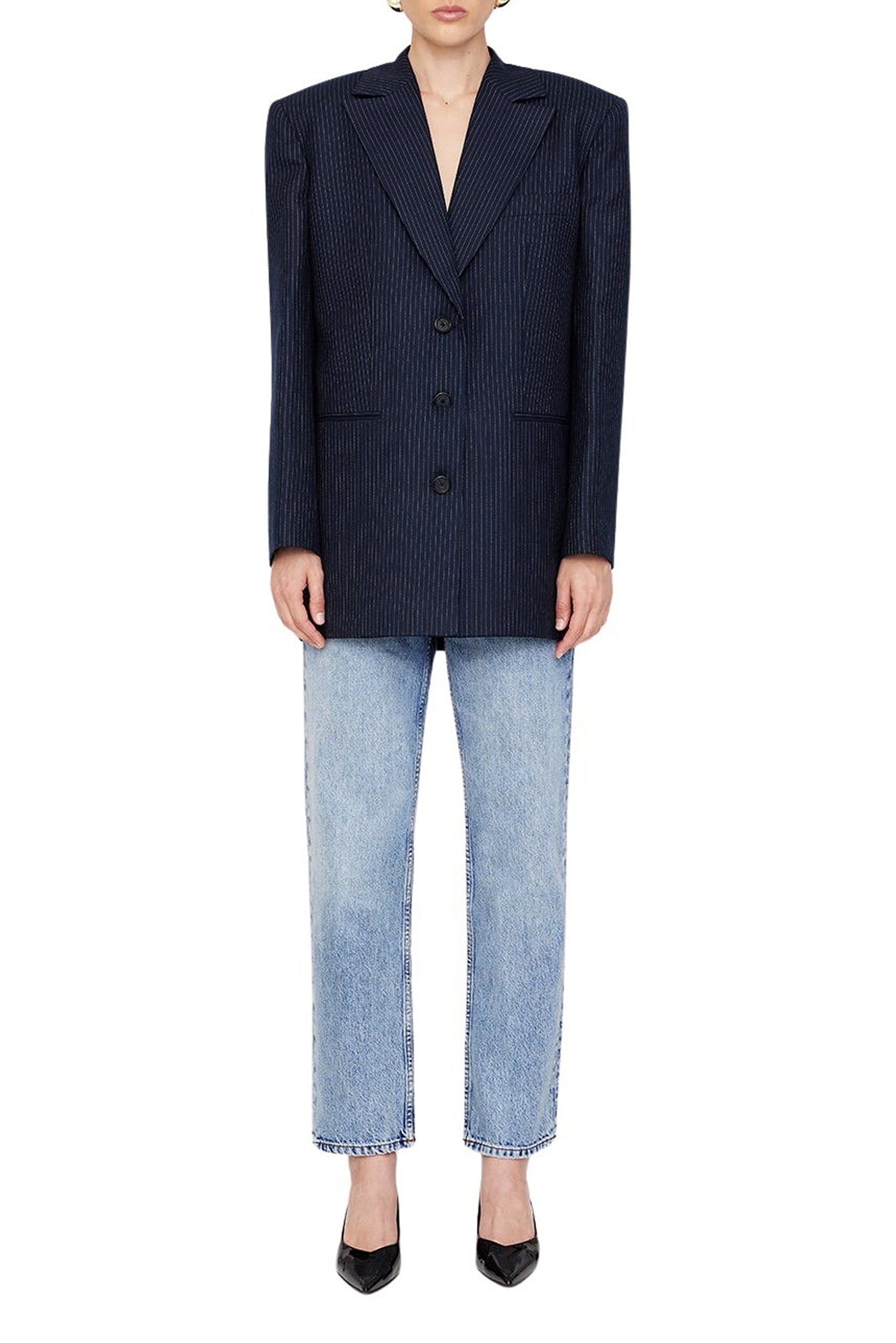DECLAN BLAZER - NAVY PINSTRIPE