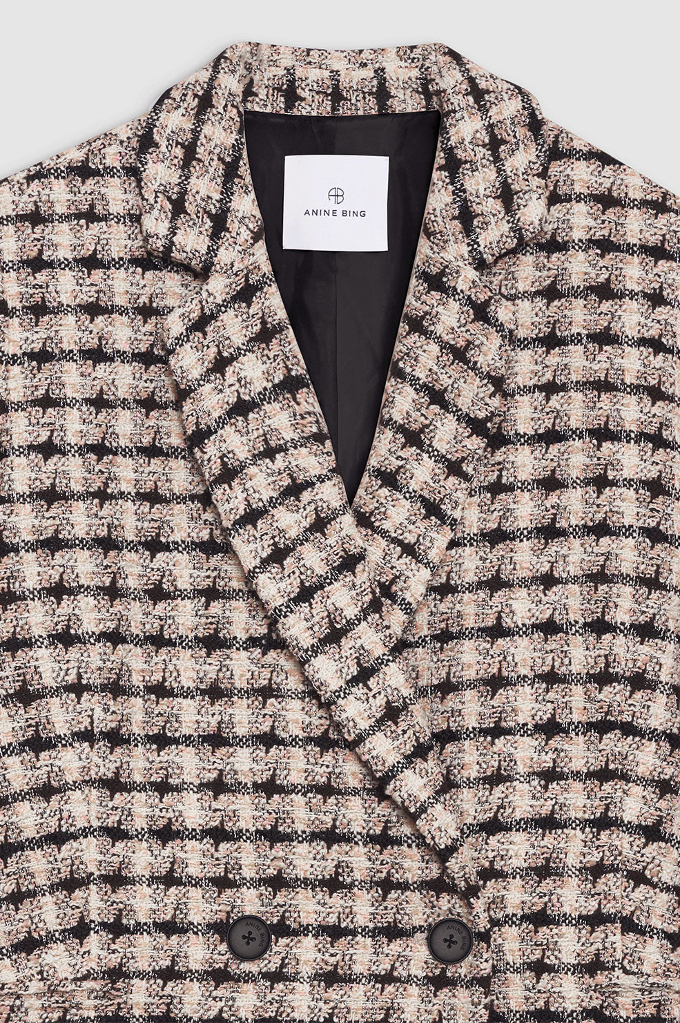 Blazer Diana en tweed - Black & Beige