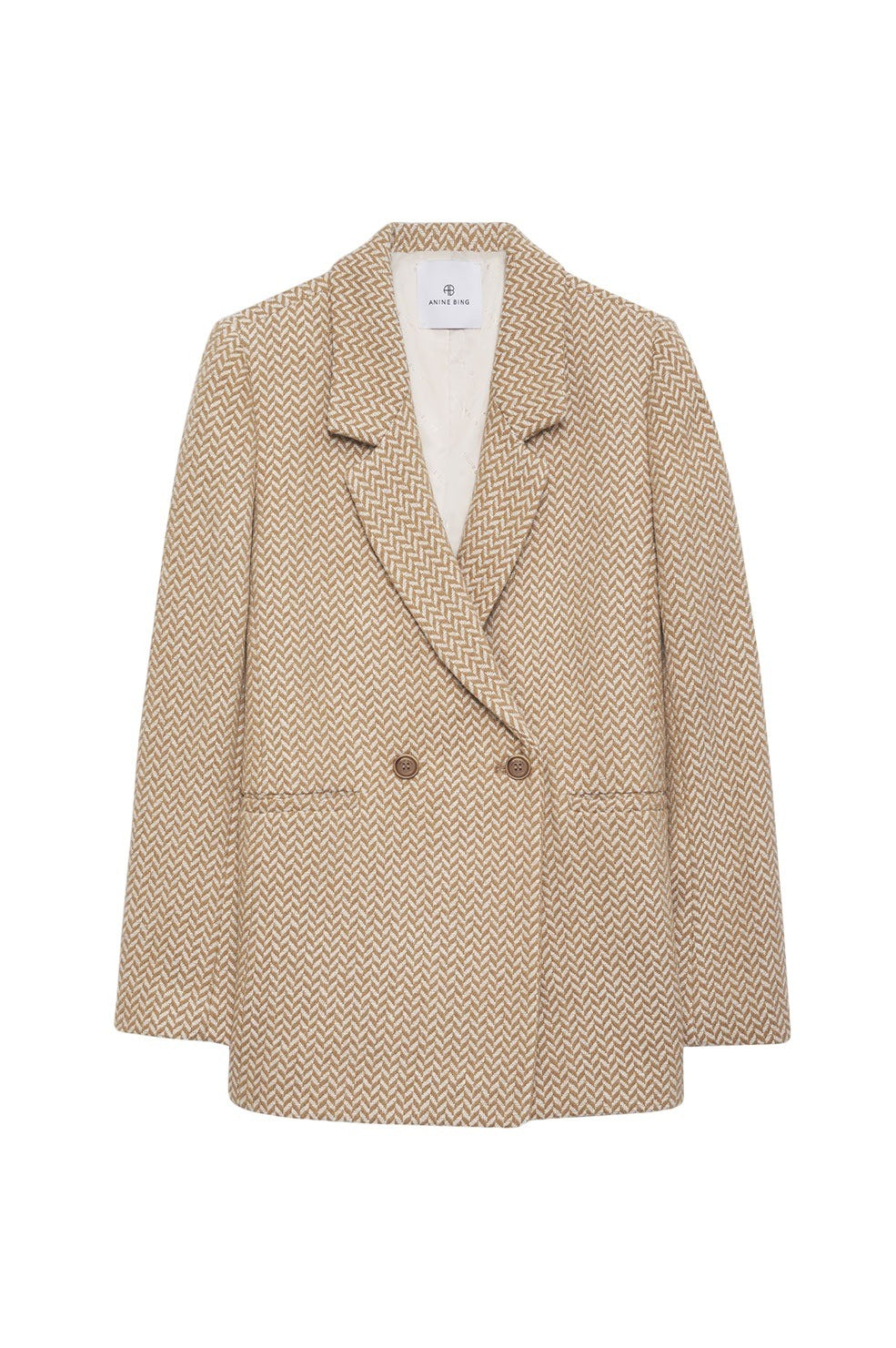 10qty NEW / FISHBONE BLAZER - TAN AND CREAM