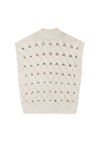 Pull sans manches Dray ajouré - Cream