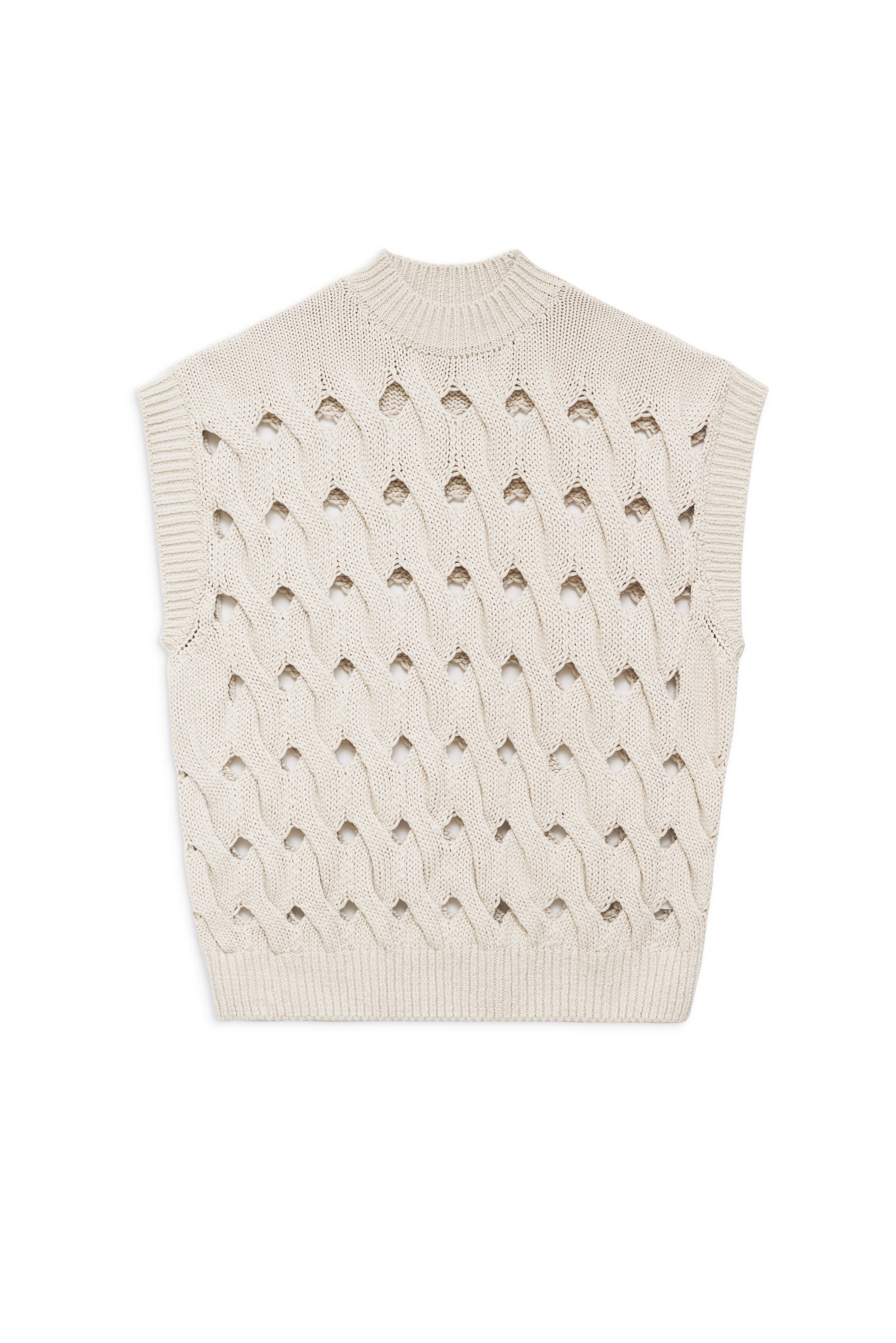 Pull sans manches Dray ajouré - Cream