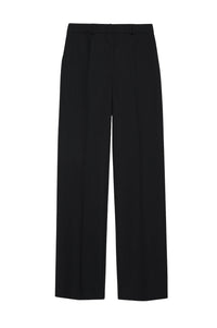 Pantalon taille mi-haute Drew en laine mélangée - Black