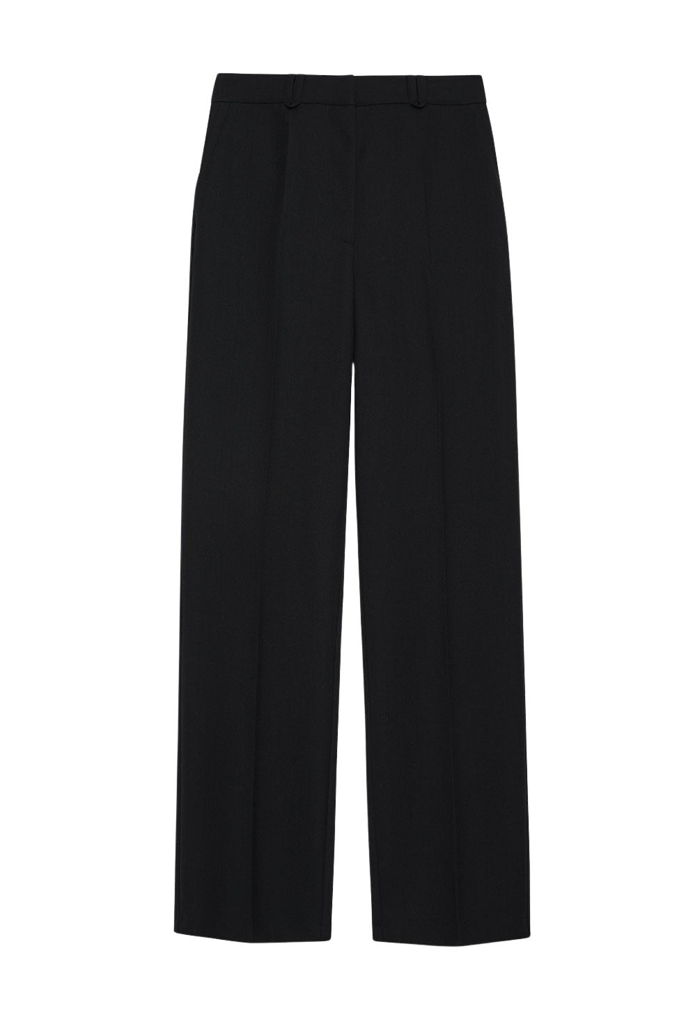 Pantalon taille mi-haute Drew en laine mélangée - Black