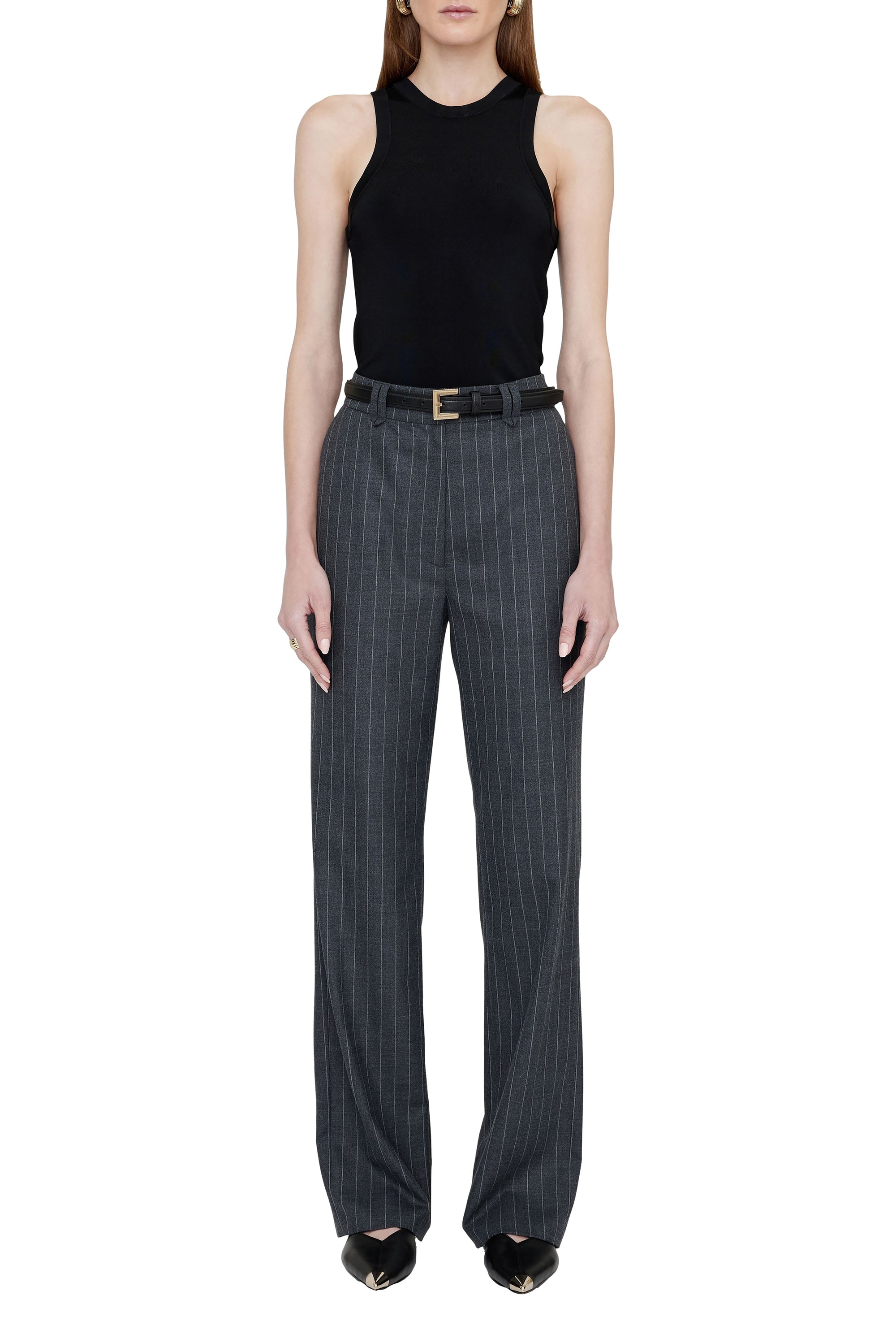 DREW PANT - GREY PINSTRIPE
