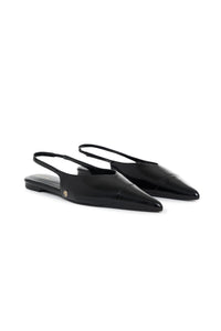 1qty RELIQUAT 120€ / ELENA SLINGBACK FLATS - HIGH-SHINE BLACK