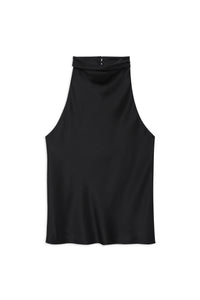 Top dos nu Éliana en soie - Black