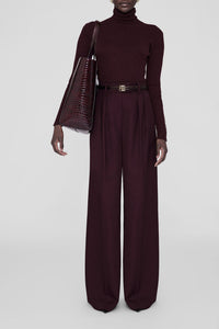 Cabas Elly en cuir - Burgundy