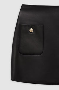 Jupe mini Finn en cuir - Black