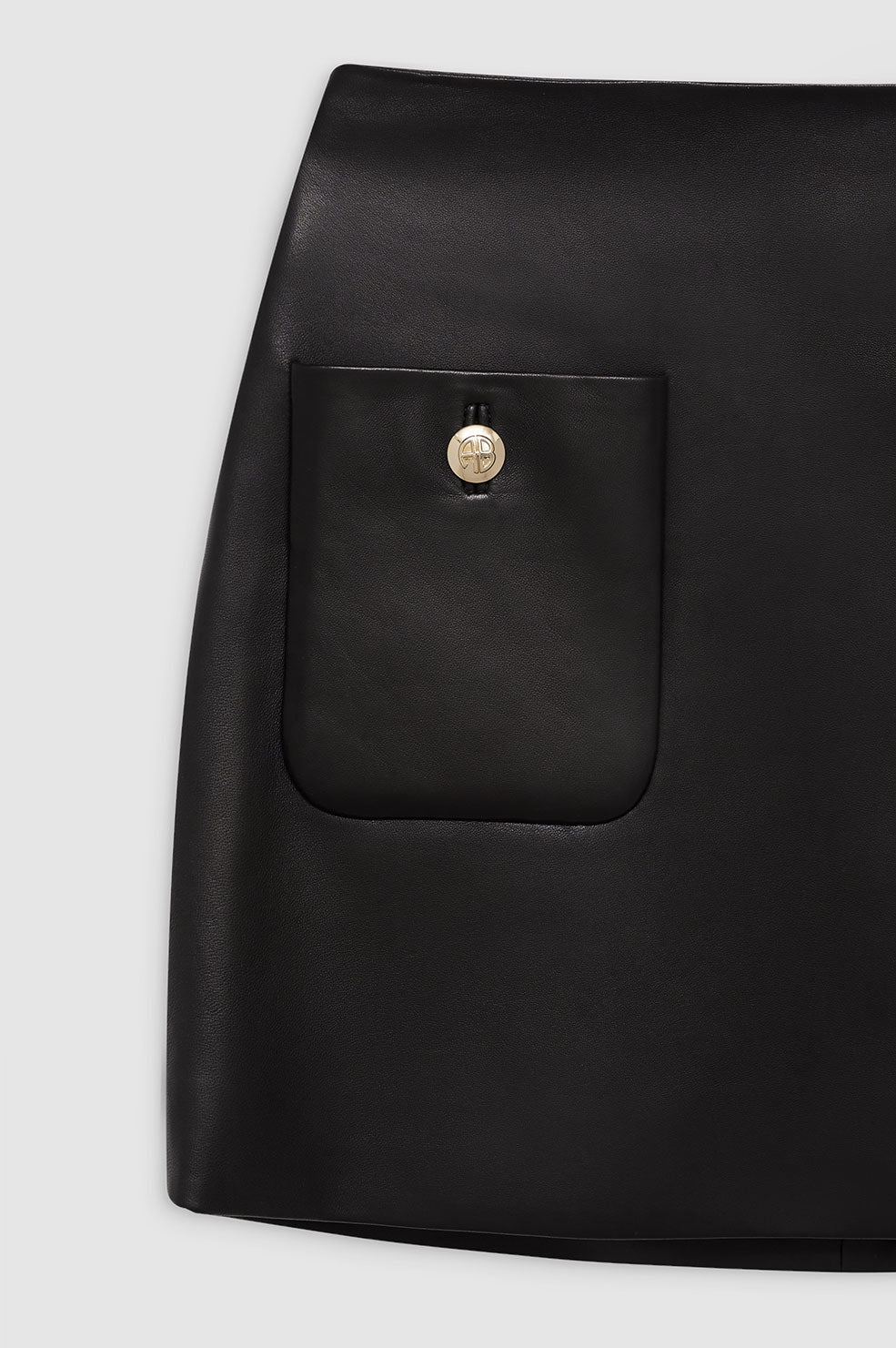 Jupe mini Finn en cuir - Black