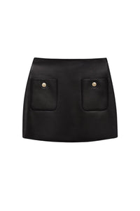 Jupe mini Finn en cuir - Black