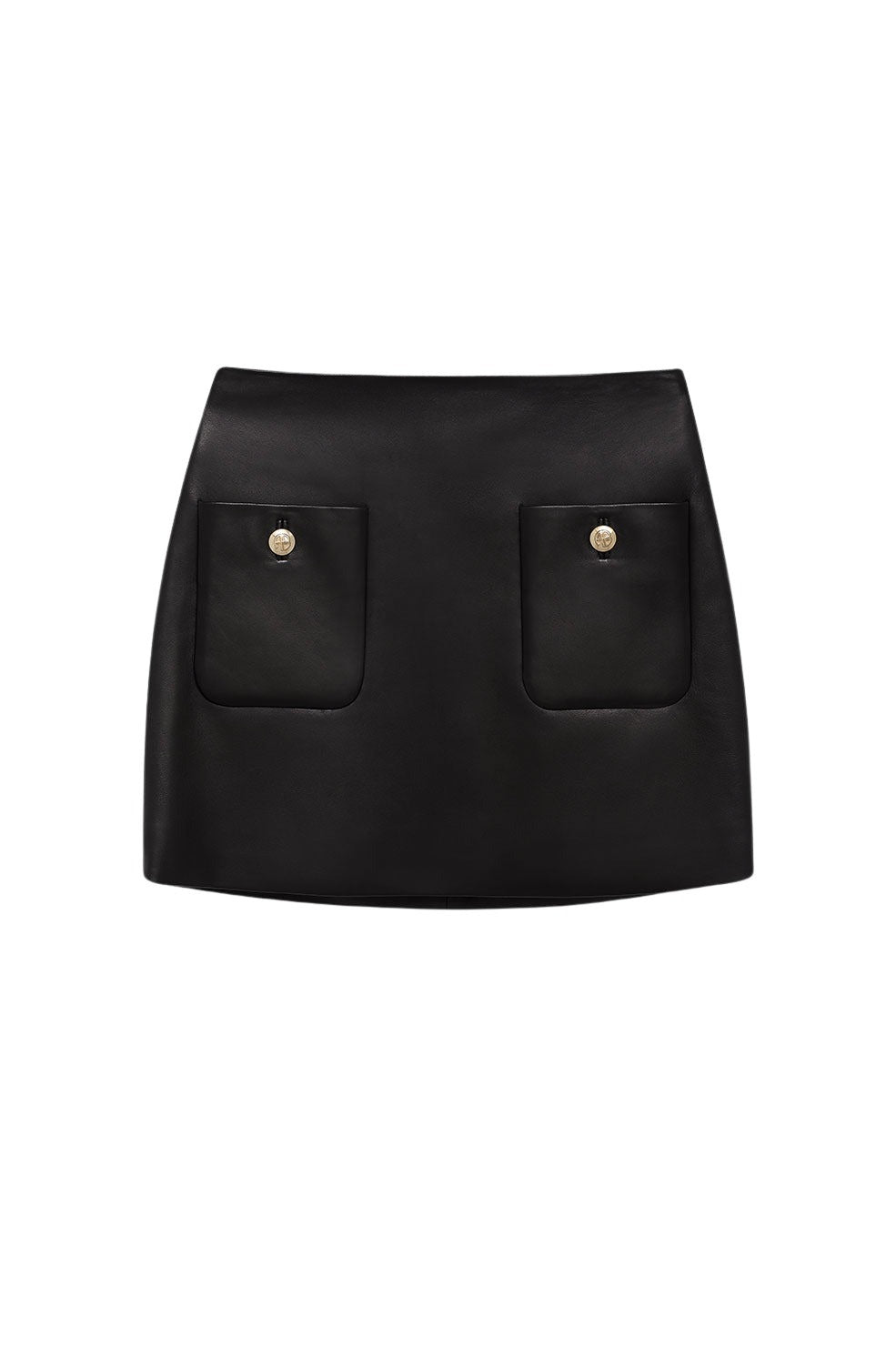 Jupe mini Finn en cuir - Black