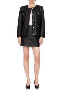 Jupe mini Finn en cuir - Black