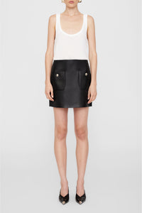Jupe mini Finn en cuir - Black