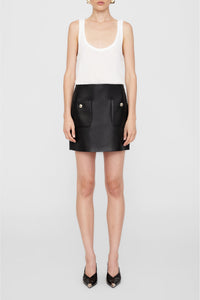 1qty RELIQUAT 180€ / FINN SKIRT - BLACK LEATHER