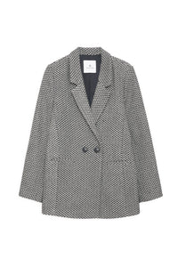FISHBONE BLAZER - BLACK AND OFF WHITE
