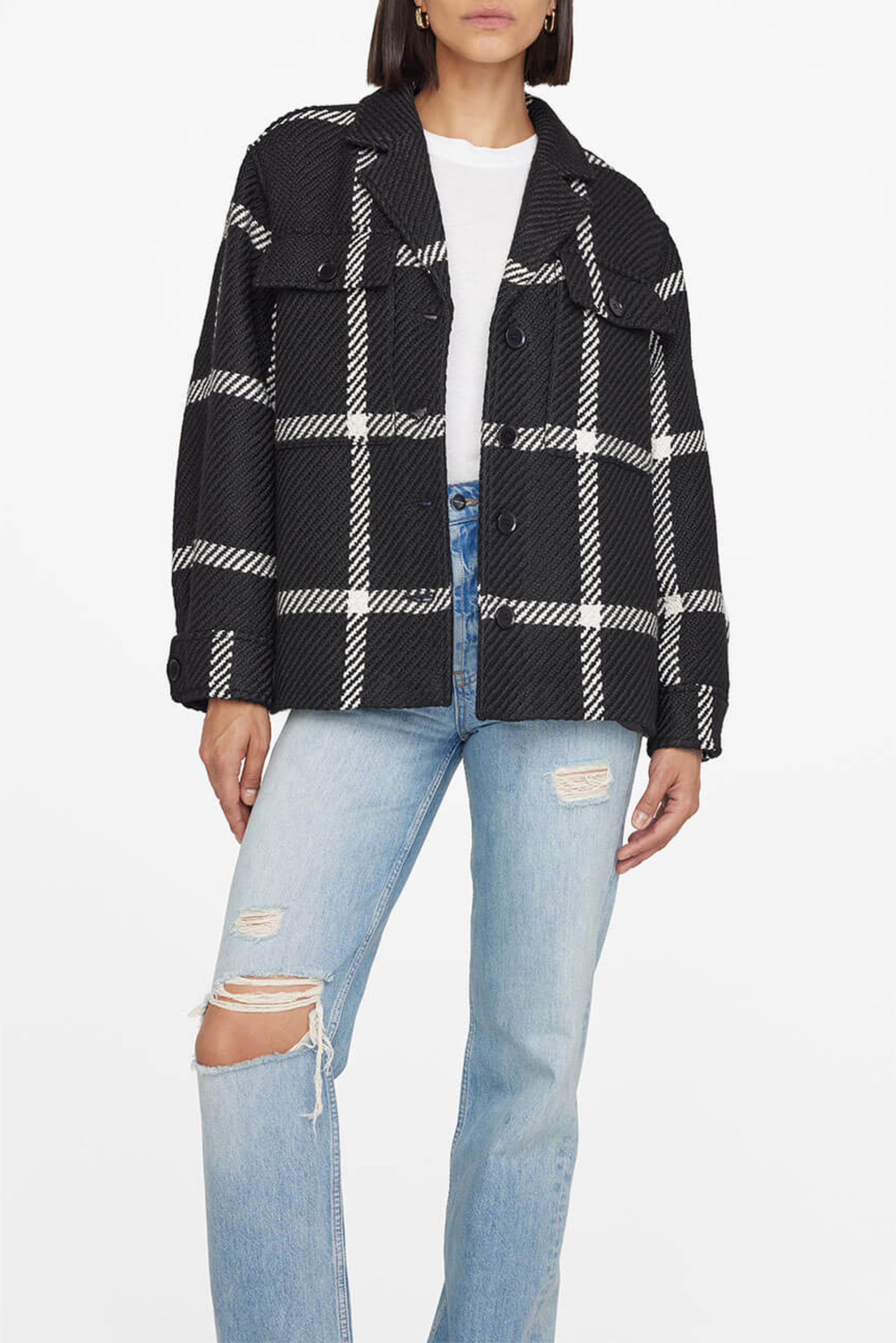 1qty NEW / FLYNN JACKET - BLACK CHECK