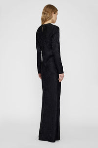 Robe longue Freja en soie - Black