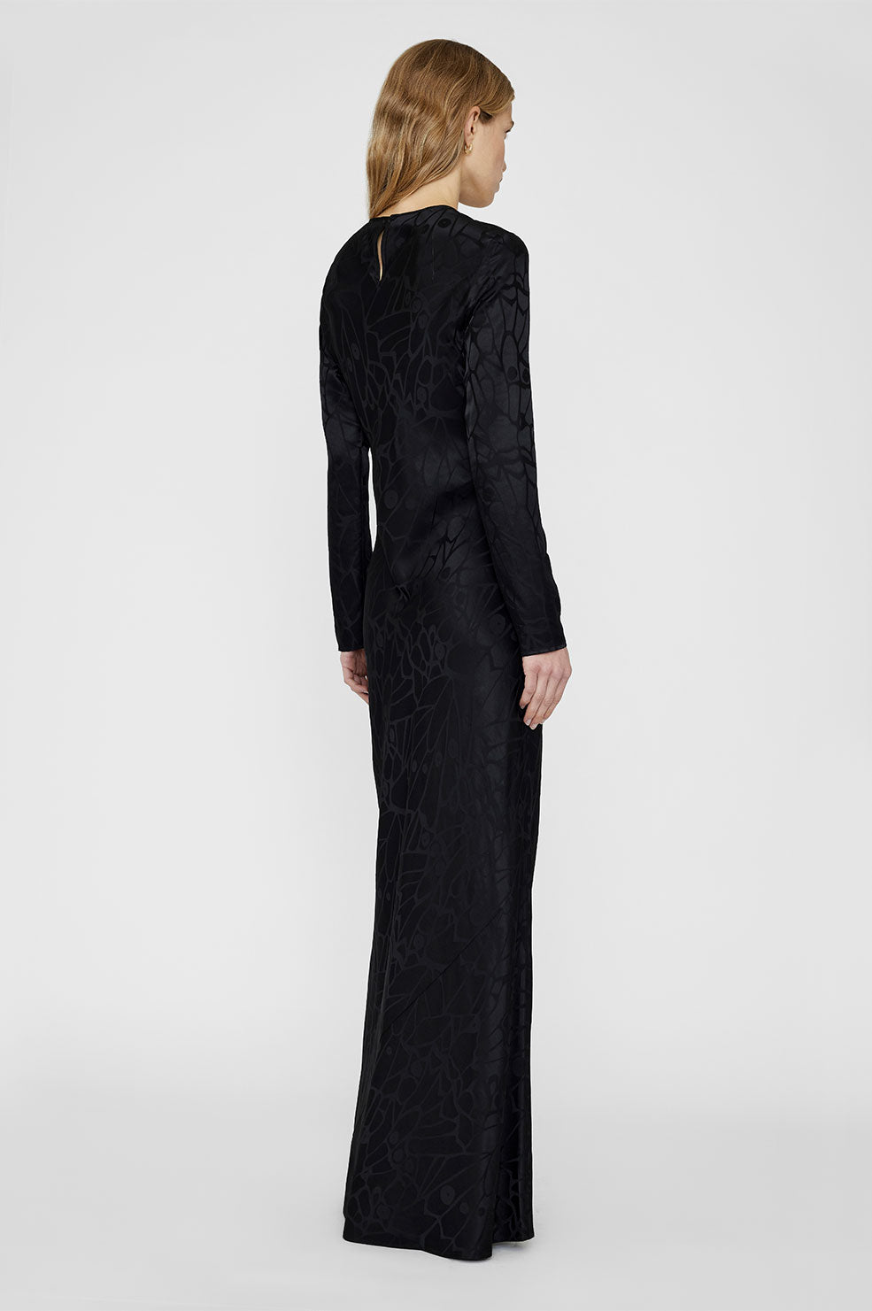 Robe longue Freja en soie - Black