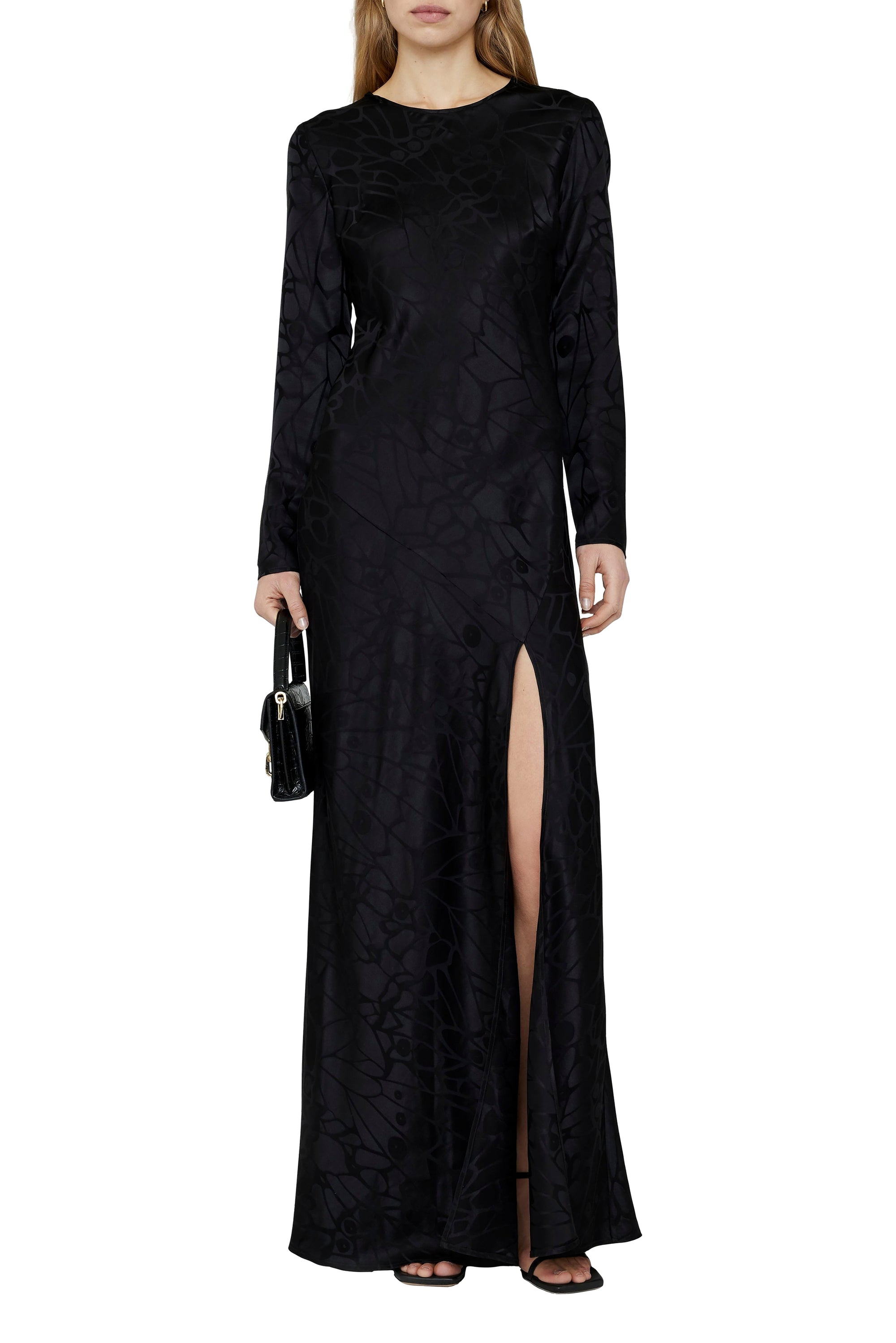 FREJA DRESS - BLACK BUTTERFLY JACQUARD