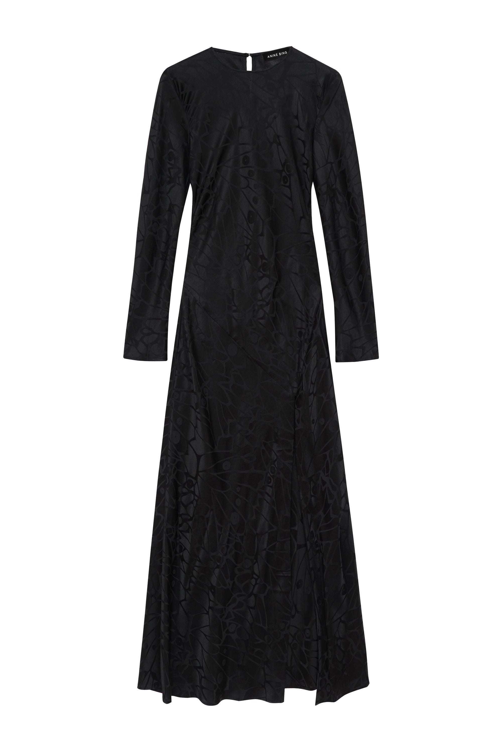 FREJA DRESS - BLACK BUTTERFLY JACQUARD