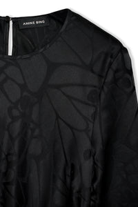 FREJA DRESS - BLACK BUTTERFLY JACQUARD