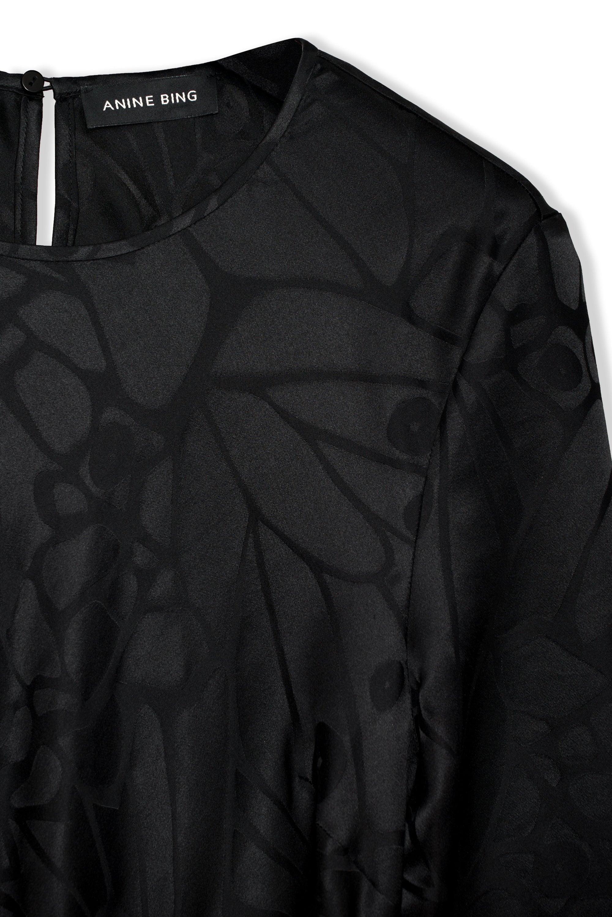 FREJA DRESS - BLACK BUTTERFLY JACQUARD