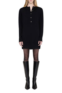 GHITA DRESS - BLACK CASHMERE BLEND